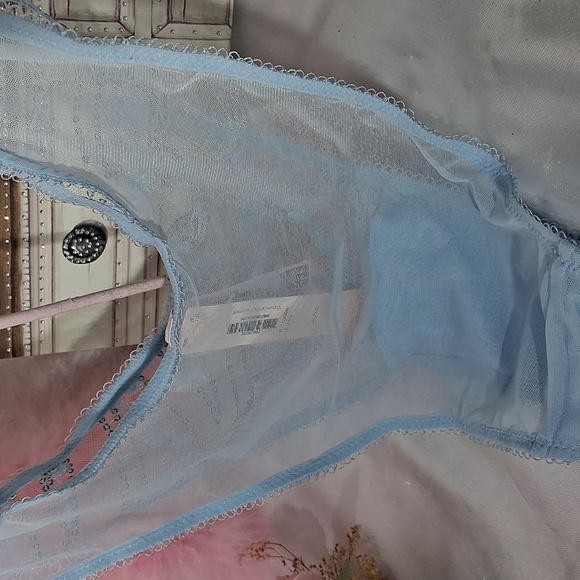 VICTORIA'S SECRET Blue Mesh Squin Brazilian Slip NWT 2052 - Picture 5 of 5